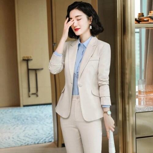 2020 Autumn Winter Blazer Set Women 2 Pieces Pantalon Elegan Ensemble Femme t Professional Business Office Wear Overalls