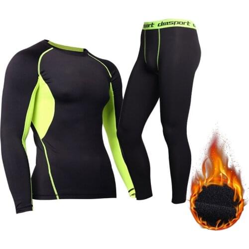 Winter Thermal Underwear for Men Keep Warm Long Johns Fitness Flecce Legging Tight Undershirts