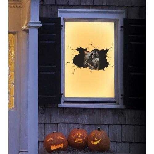 1pcs New Halloween Family Grim Reaper Sticker Decoration Sticker Horror Atmosphere Wall Glass Car Stickers Halloween Decoration