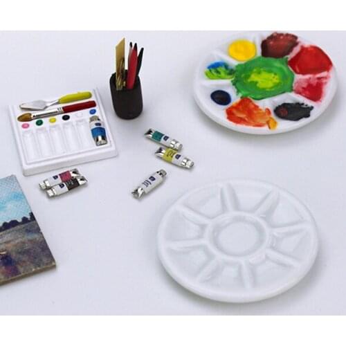 1 Pc Funny 1/12 Dollhouse Miniature Accessories Mini Simulated Pigment Ceramic Disk Model Doll House Accessories Toys Baby Gift