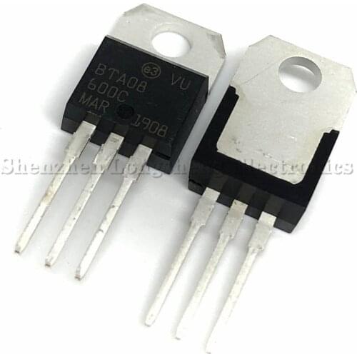 10PCS/LOT New BTA08 BTA08-600C TO-220 8A/600V two-way thyristor
