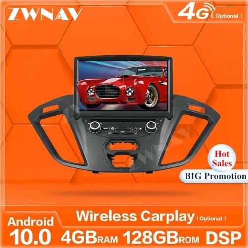 128GB Carplay Android 10 Screen Multimedia Player For Ford Transit Custom 2016 GPS Navi Auto Audio Radio Music Stereo Head Unit