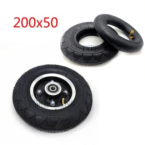 200x50 Pneumatic Wheel Tire 200*50 Inner and Outer with Rim for Small Dolphin Electric Scooter Folding Bicycle Accessories