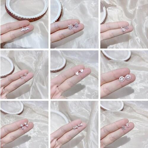 2021 new trendy 925 sterling silver needle earrings simple and compact earrings earrings exquisite earrings ear bone nails