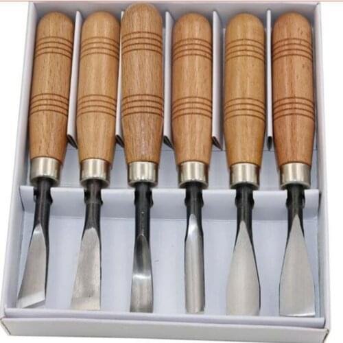 6pcs Woodcut Knife Wood Carving Chisel Set Chip Detail Carving Chisels Kit Rust-proof Wood Carpenter Hand Tools for Working DIY