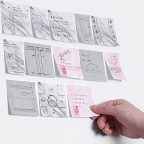 80 Sheets Rectangle Stones Sticky Notes Memo Pad Planner Stickers Removable Adhesive Paper Office School Supplies Stationery