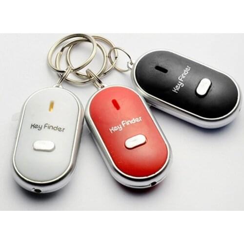 LED Whistle Key Finder Flashing Beeping Sound Control Alarm Anti-Lost Key Locator Finder Tracker with Key Ring Remote Keyfinder