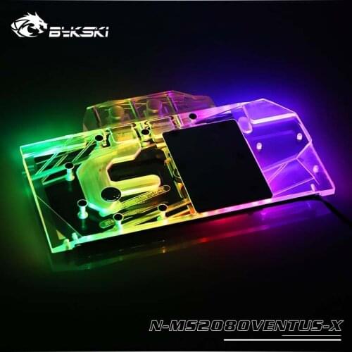 Bykski GPU cooler Full Cover Graphics Card Water cooling Block for MSI RTX2080 VENTUS 8G V2 RTX2070 super 8G N-MS2080VENTUS-X