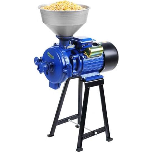 Household Corn Grinder 220v Grinding Feed Wet and Dry Small-scale Universal Grain Superfine Mill with Aluminum / Plastic Funnel