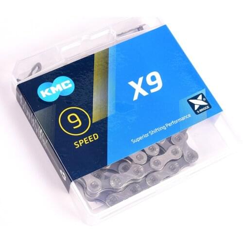 KMC X9 X9.93 MTB Road Bike Silver/Gray Chain 116L 9/18/27 Speed Bicycle Chain Magic Button Mountain Bike Chain