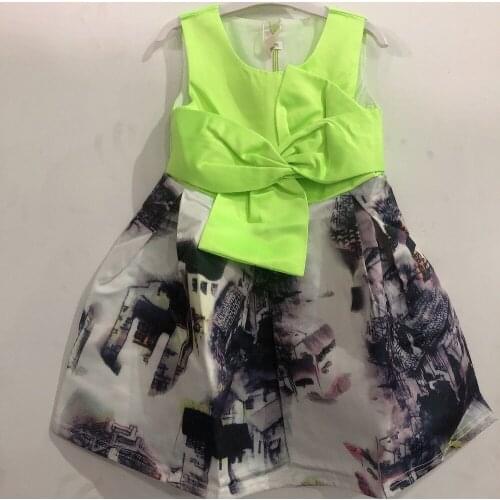Childrens wear sleeveless dress print dress girl k1