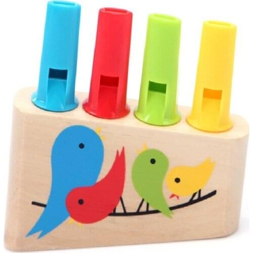 Baby Toys Child Rainbow Panpipe Wooden Toys Birds Whistling Infant Musical Toy Eduactional Gift