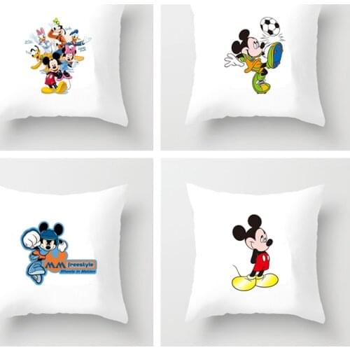 Disney Cartoons Mickey Minnie Home Peach skin Pillow pillowcase Childrens room sofa chair Cute decorative pillow case 45x45cm