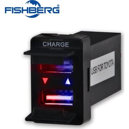 Dual USB Port Socket Charger/Audio Port Interface for Toyota Cars Blank Switch Hole Car Accessary FISHBERG