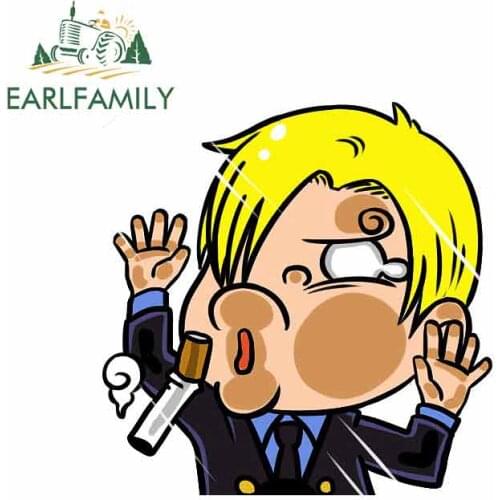 EARLFAMILY 13cm x 13cm for Sanji Funny Car Stickers RV VAN 3D DIY Fine Decal Bumper Scratch-proof Vinyl Vehicle Decoration