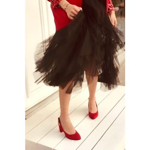 Harry Kırmızı Süet Kadın Topuklu Ayakkabı