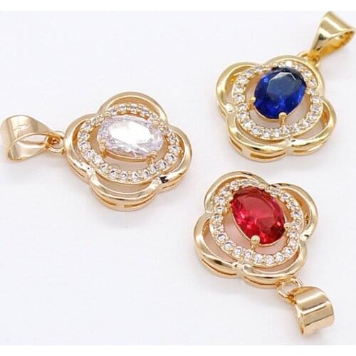 FS New Arrival Vintage Gold Plated Colgante Flower Shape Charm Classic Accessories For Female Of Banquet