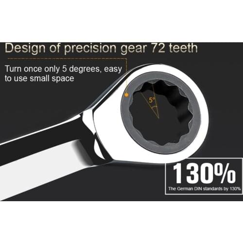 HOEN 6mm Ratchet Spanner Combination Wrench a Set of Keys Tools Gear Ring Wrench Ratchet Handle Chrome Vanadium Power Hand Tool