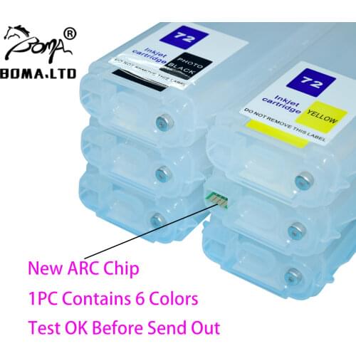 BOMA.LTD 6Color 320ML HP72 Refill Ink Cartridge For HP 72 T610 T620 T770 T790 T795 T1100 T1120 T1200 T1300 T2300 Reset ARC Chip
