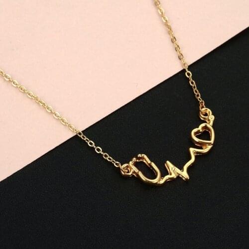 Cxwind Trendy Medical Necklace Charm Stethoscope Heart Pendant Necklaces for Doctor Nurse Graduation Gift Fashion Chain Jewelry