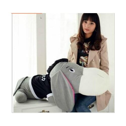 Stuffed toy huge 140cm prone donkey plush toy sleeping pillow ,Christmas gift h234