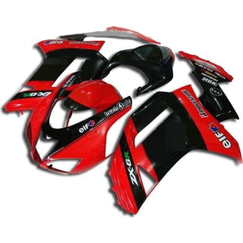Motorcycle Fairing kit for KAWASAKI Ninja ZX6R 07 08 ZX6R 636 2007 2008 zx 6r 07 Red gloss black ABS Fairings set +7 gifts SC29
