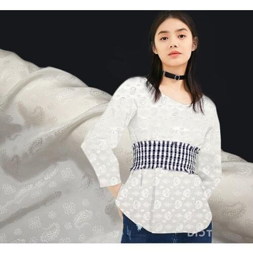 112cm new white jacquard silk crepe de chine fabric17mm shirt dress crepe de chine silk fabric wholesale silk cloth