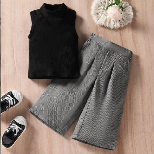 2020 new girls 2 pcs set top+long pants cotton fashion summer fashion girls suit 4-10t F304