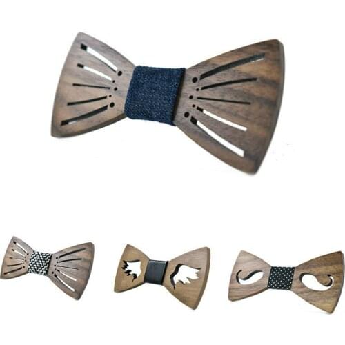 New Fashion Western Wood Beard Gentleman Bow Ties Handmade Butterfly Wedding Party Bow Ties Butterfly Wooden Unique Tie for Man