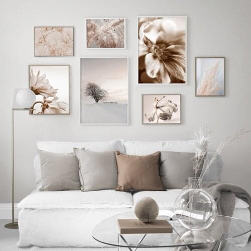 Pastel Colors Reed Grass Flower Tree Dancer Wall Art Print Canvas Painting Nordic Poster Wall Pictures For Living Room Decor