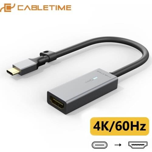 CABLETIME USB C to HDMI Adapter 4K/60Hz Gold Plated Aluminum Shell Type-C to HDMI Convertor for Macbook Air Matebook Xiaomi C316