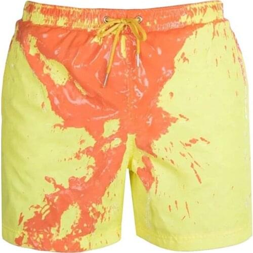 Water color changing swimming trunks beach pants temperature sensitive color changing pants