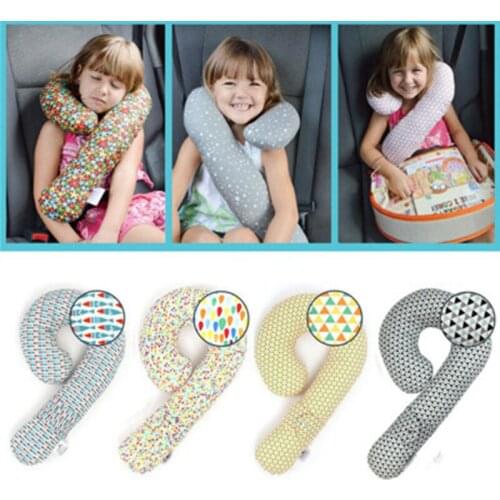 Child Car Safety Seat Belt Shoulder Pad PP Cotton Cartoon Printing Car Seat Neck Rest Sleeping Seatbelt Pillows Cover For Kids
