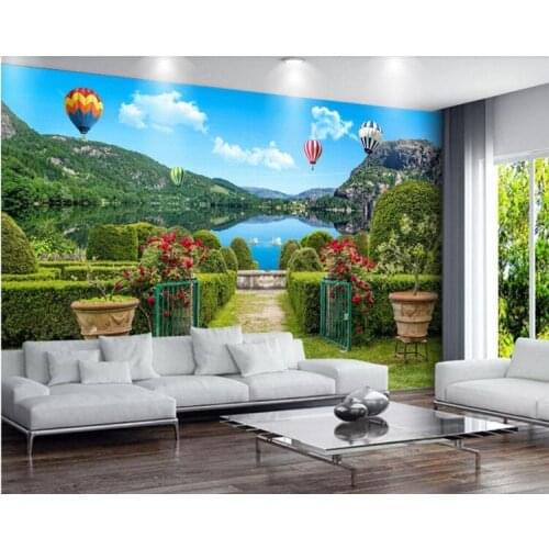 Custom wallpaper fresco 3D photo murals garden shade road flower door lake mural background wall paper papel de parede