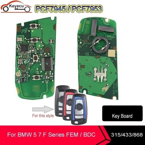 KEYECU PCF7945/PCF7953 ID49 Remote Board 315MHz YGOHUF5662,434MHz HUF5767,868MHz HUF5661 for BMW 5 7 F Series FEM/BDC CAS4 CAS4