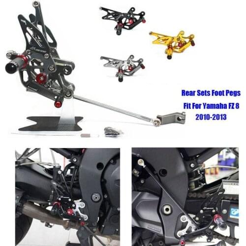 Fit For Yamaha FZ8 2010 2011 2012 2013 CNC Adjustable Footrest Foot Peg Pedal Mount Bracket Sets Footpeg Rider Rear Rearset