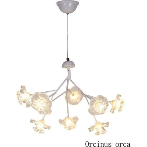 Postmodern simple tree crystal chandelier living room bedroom Nordic creative LED flower pendant lamp free shipping