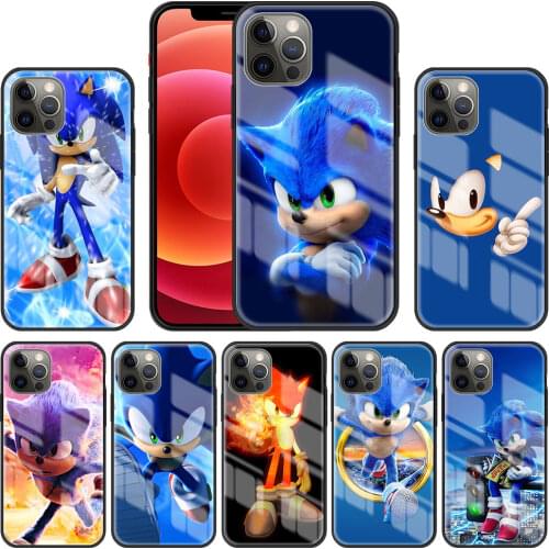 Supersonic Sonic Game Case For iPhone 11 Pro 12 Mini 7 8 Plus XS Max XR X 6 6S SE 2020 Tempered Glass Back Phone Cover Funda Sac