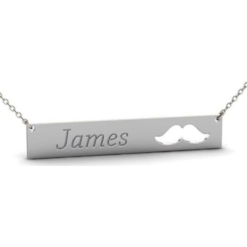 Ufine Personalized name or words gift for girl fashion mustache pendant Necklace cooper high quality pendant necklace N2111