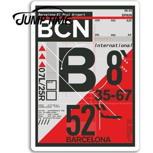 Jump Time for Barcelona Airport Vinyl Stickers Spain Sticker Laptop Luggage Auto Bumper Motor Decal Waterproof Car Accessories