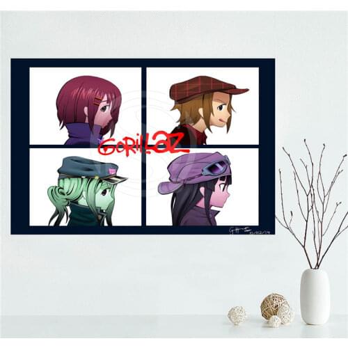 Y530L63 Custom Gorillaz Anime cartoon Canvas Painting Wall Silk Poster cloth print DIY Fabric Poster F#59