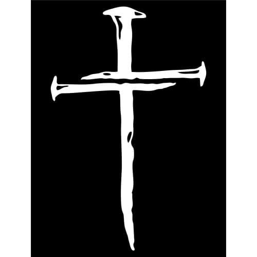 Sunset Graphics & Decals Cross of Nails Decal Vinyl Car Sticker | Cars Trucks Vans Walls Laptop | White | 15*15cm