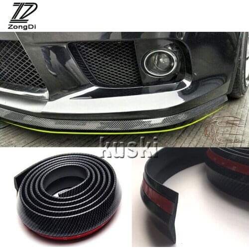 ZD 2.5m Car Front Chin Spoiler Carbon Stickers For BMW e46 e39 e36 Audi a4 b6 a3 a6 c5 Renault duster Lada granta accessories