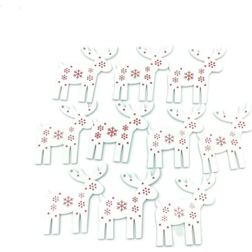 10PCS Wooden Christmas Ornaments DIY Crafts Unfinished Wood Slices with Holes for Holiday Hanging Decorations