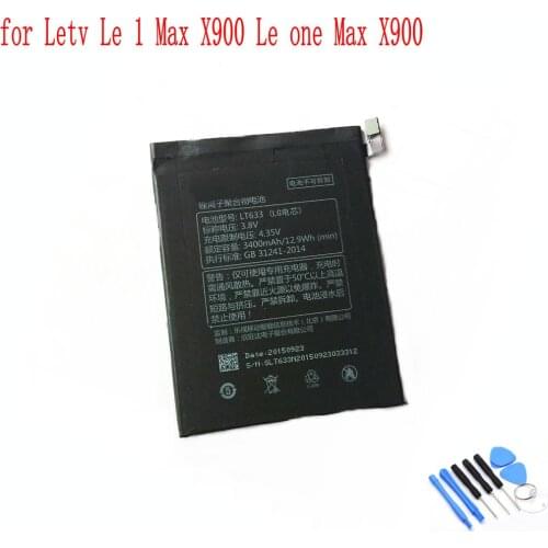 100% NEW Original 3400mAh LT633 battery For Letv Le 1 Max X900 Le one Max X900 Mobile Phone
