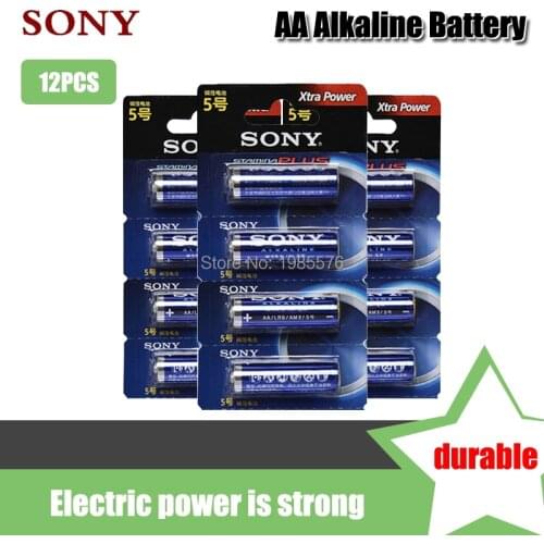 12PCS Original Sony 1.5V AA Alkaline Battery LR6 LR03 For Electric toothbrush Toy Flashlight Mouse clock Dry Primary Battery