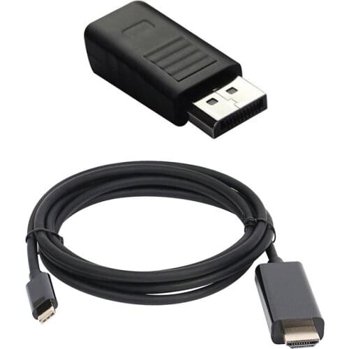 2 Pcs Accessories: 1 Pcs USB Type C to HDMI 4K UHD 1.8M Cable & 1 Pcs Displayport to Mini Dp Male to Female Adapter