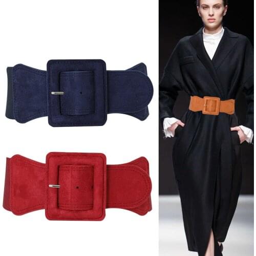 2019 Simple Black Elastic Elastic Belt Female Wide Decorative Dress Long Shirt Waist for Women Dress