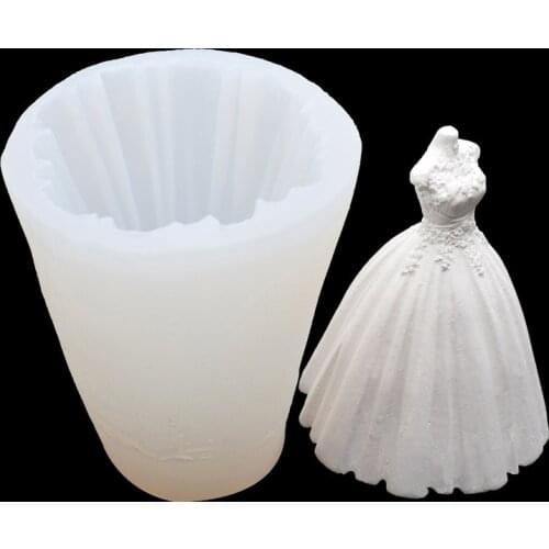3d Wedding Dress Suit Candle Silicone Resin Clay Soap Mold Fondant Cake Decorating Tools Chocolate Candy Moulds