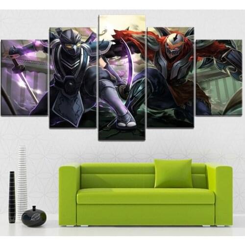 5 Piece Canvas Wall Art Game Pictures Assassin And Samurai Figure Prints Modern Posters Home Living Room Decoration Paintings